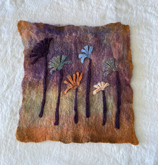 Handmade needle felted wool wallhanging