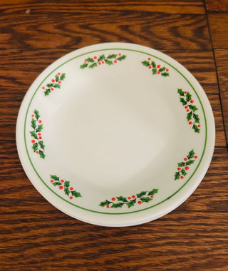 Vintage Corelle Holly Holiday Plates (set of 4)