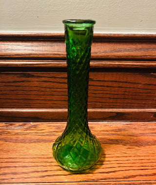 Emerald Green Glass Bud Vase