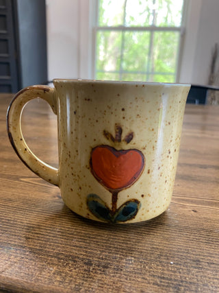 Vintage Heart Flower Mug