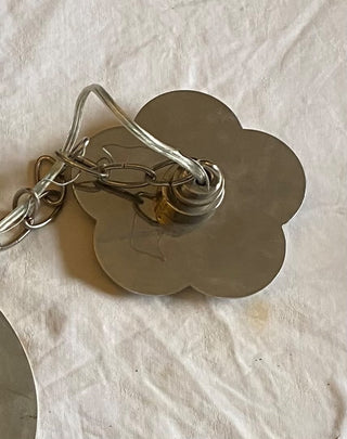 Vintage plexiglass flower 4 bulb ceiling light fixture