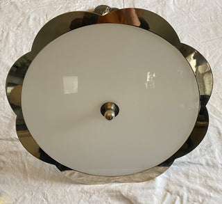 Vintage plexiglass flower 4 bulb ceiling light fixture