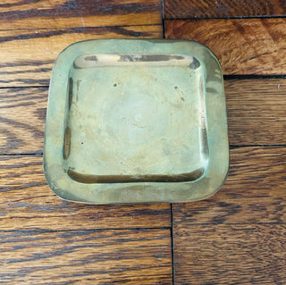 Vintage Brass Square Plate
