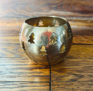 Vintage Brass Christmas Tree Candle Holder