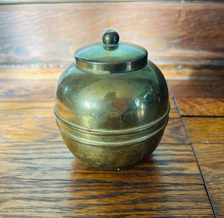 Vintage Brass Lidded Tea Caddy