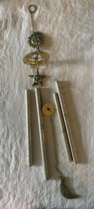 Vintage metal celestial wind chimes