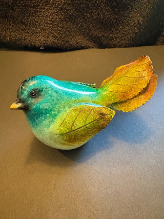 Blue &,Green Bird Figurine