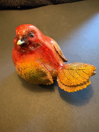 Red & Green Bird Figurine