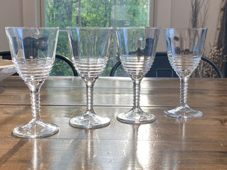 4pc Federal Glass Wine Glasses