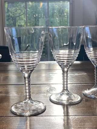 4pc Federal Glass Wine Glasses