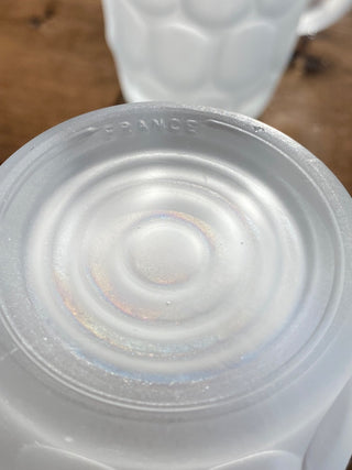 2pc Frosted Beer Steins Thumbprint Pattern