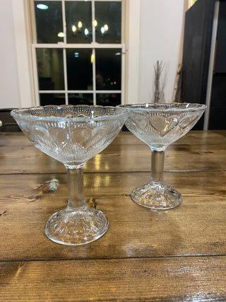 2pc Heart Embossed Martini/Dessert Glasses