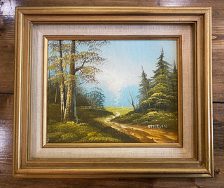 Forest Oil Painting Signed EMERSON