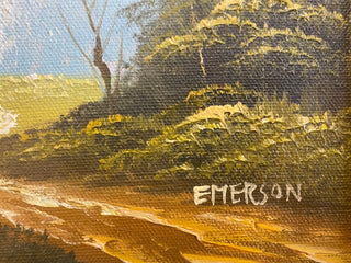 Forest Oil Painting Signed EMERSON