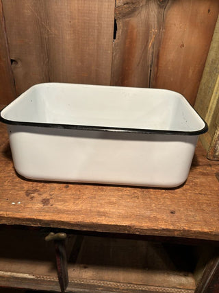 Rectangular White Enamel Wash Basin