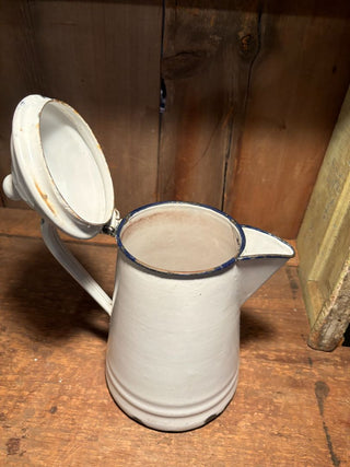 White Enamel Coffee Pot