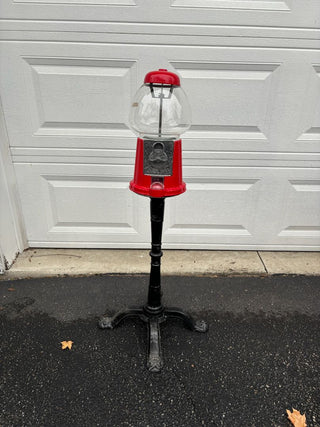 Jolly Good Industries Red Gumball Machine Metal and Glass Standing