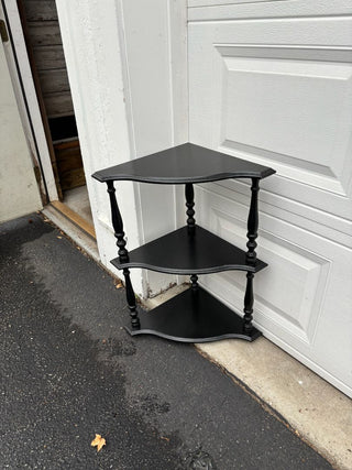 Black Wooden Three Tier Shelf