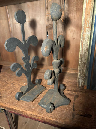 Set of Two (2) Cast Iron Scroll Book Ends