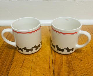 Vintage Black Scottie Dog Coffee Mugs - set of 2