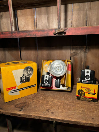 Brownie Hawkeye Camera in Box with Flash Attachment in Box