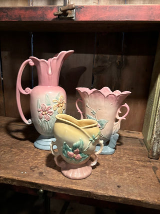 Hull Pottery Pitcher, Pink with Flowers