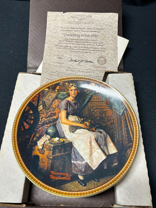 Dreaming in the Attic-Norman Rockwell Plate