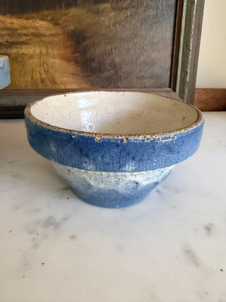 Set of 2 Antique Blue Salt-Glazed Wedding Ring Bowls