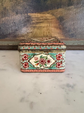 Rectangular Dutch Floral Tin Box