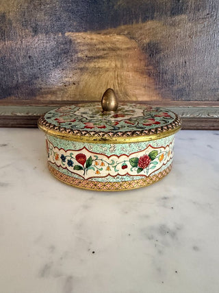 Decorative Dutch Tin w/ Floral Pattern