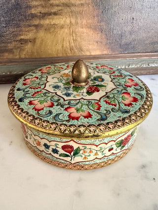 Decorative Dutch Tin w/ Floral Pattern