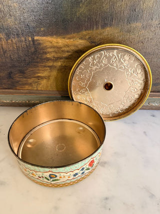 Decorative Dutch Tin w/ Floral Pattern