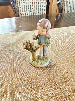 Left on China Decorative Boy w/Squirrels