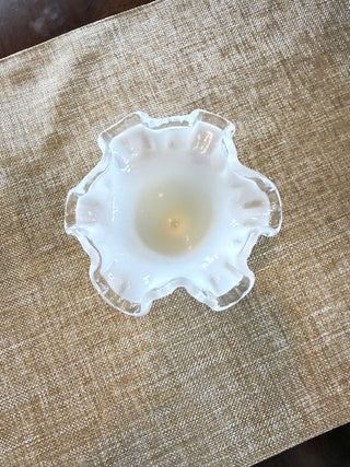 Silver crest Spanish Lace Fenton Vase