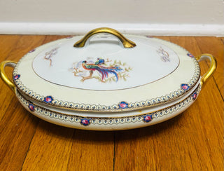 Vintage "Gold Pheasant" Covered Serving Dish