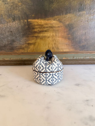 Japanese Ceramic Drawstring Pouch Lidded Box