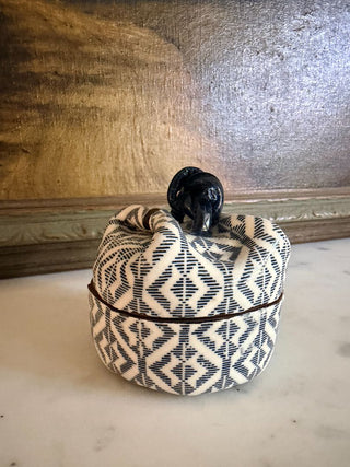 Japanese Ceramic Drawstring Pouch Lidded Box