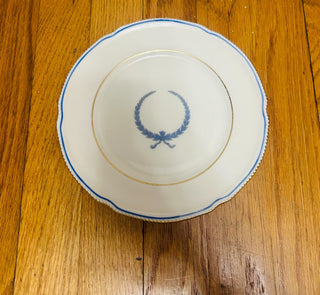 Vintage Blue Wreath Ivory Plate
