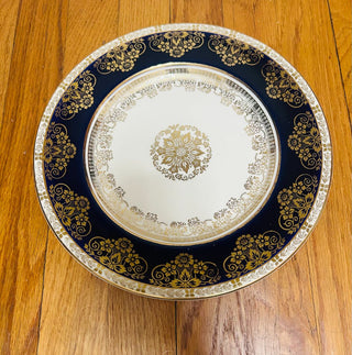 Vintage Cobalt Blue and Gold Plate