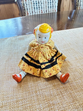 Bisque Dollhouse Girl Hanndpainted Doll