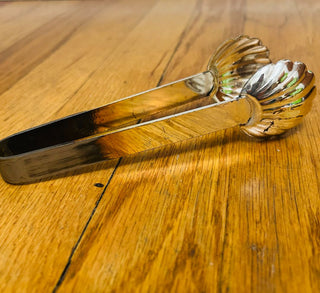 Vintage Glass Ice Bucket with Tongs