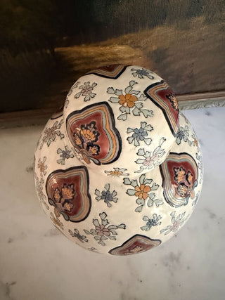 Hand-Painted Chinese Ginger Jar w/ Floral Motifs