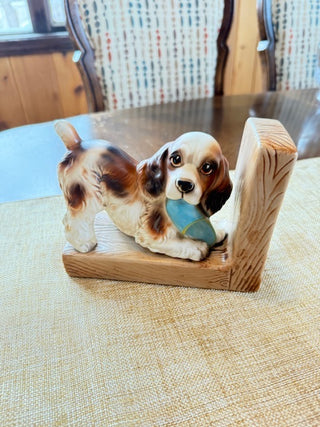 Vintage Ceramic Spaniel Book End (1)