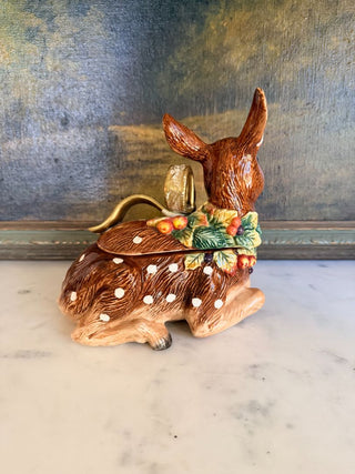 Fitz & Floyd "Snowy Woods Deer" Covered Dish