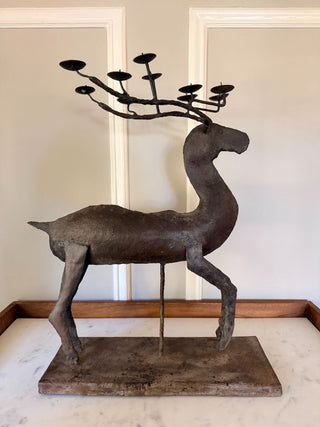 Iron Reindeer Candelabra