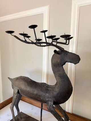 Iron Reindeer Candelabra