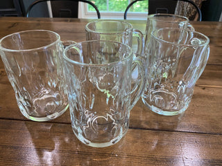 5pc Anchor Hocking Thumbprint Beer Mug
