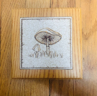 Vintage Square Tile Mushroom Trivet