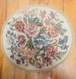 Vintage Belgium Brocade Tapestry Doily