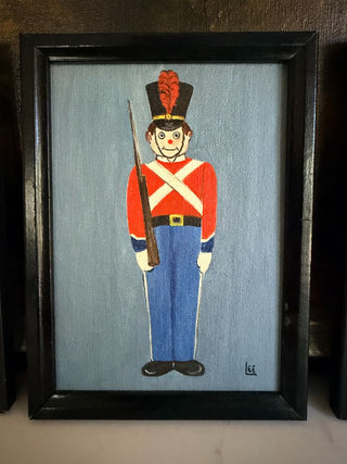 Signed Lee Set of 3 Framed Toy Soldier Paintings